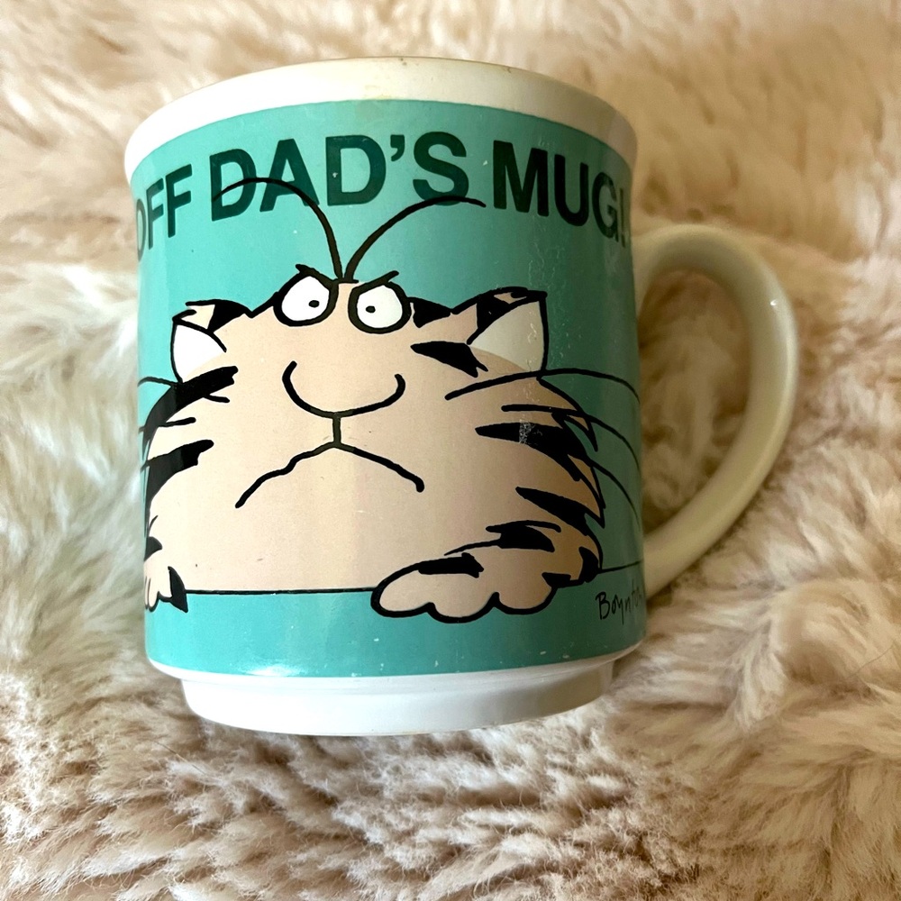 Boynton 🐾 Keep Your Paws Off Dad’s Mug Coffee Tea Cat Dad Meow Vintage Retro